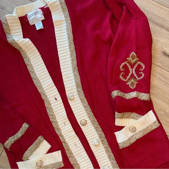 SIDEFFECTS Vintage Long Sleeve Knit Button Down Cardigan Holiday Sweater - Picture 3 of 4